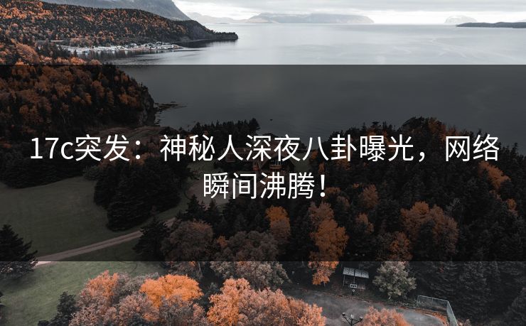 17c突发：神秘人深夜八卦曝光，网络瞬间沸腾！
