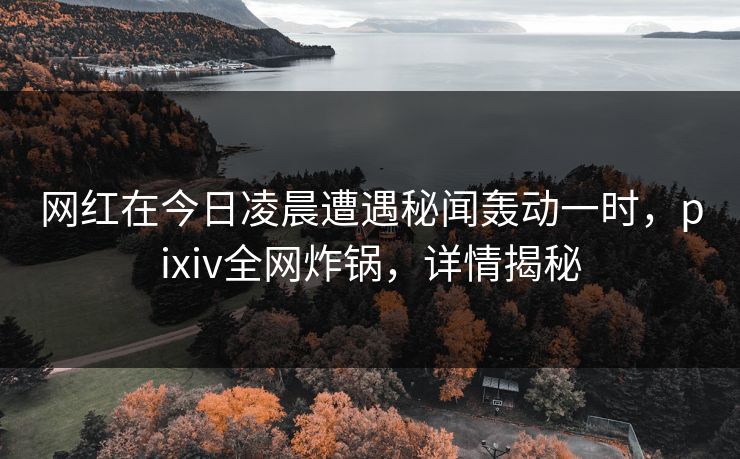 网红在今日凌晨遭遇秘闻轰动一时，pixiv全网炸锅，详情揭秘